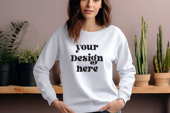 Bella Canvas 3501 Mockup White for Hoodies & Creative Merchandise