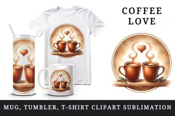 Coffee Lover Tumbler Clipart for Crafts Branding