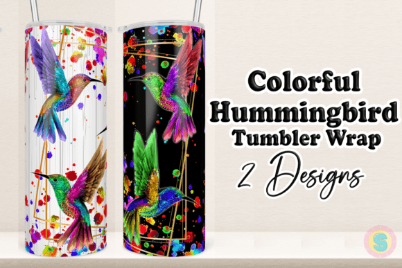 Colorful Humming Bird 20Oz Tumbler Wrap: A Vibrant Craft Design for Branding and Merch Projects