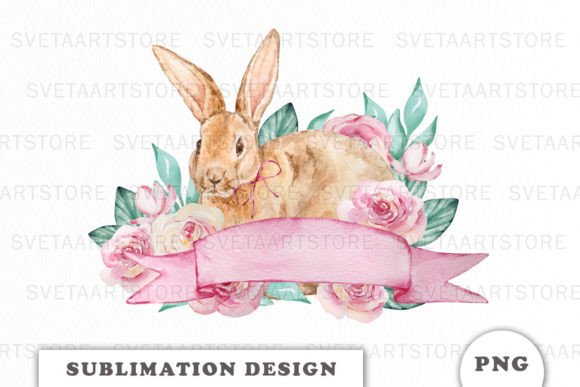 Easter Bunny Sublimation Design PNG for Crafts & Creative Branding