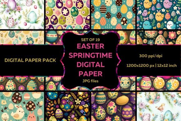 Easter Digital Paper Pack: Design Review for Real Embroidery Projects