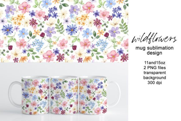 Floral Mug Sublimation Design for Craft Lovers and Content Creators