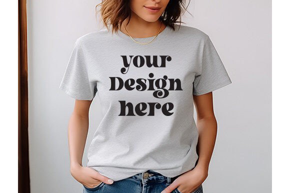 Gildan 5000 Women SportGrey Mockup for T-Shirts That Speak to Crafters