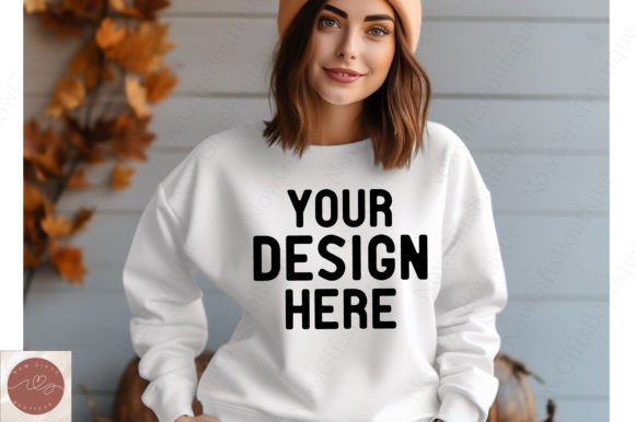 Gildan Fall 18000 Women White Mockup 15 for Hoodies Amp: A Fresh Editorial Mockup for Lifestyle and Apparel Blogging
