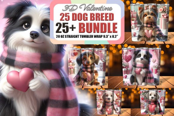 h1Valentine Dog 3D Tumbler Wrap Bundle for Crafts & Digital Selling/h1