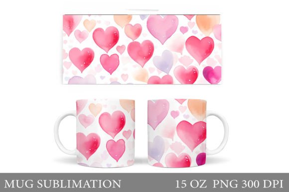 Hearts Mug Design for Crafts & Digital Product Sellers