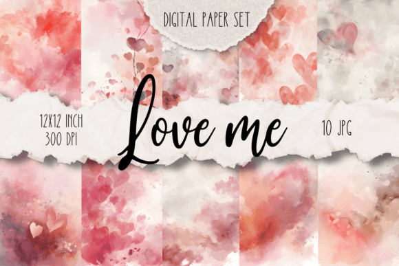 Love Me Digital Paper Pack: A Craft-Friendly Design Bundle for Handmade Sellers