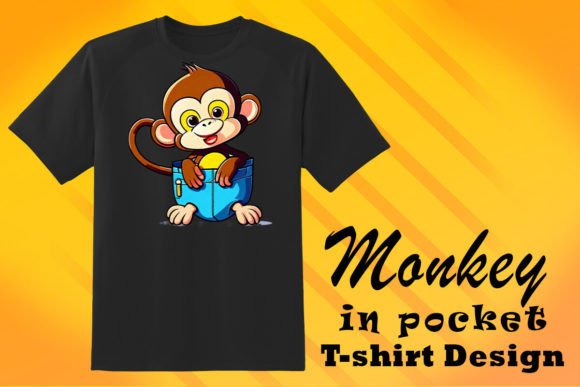 Monkey in Your Pocket: A Playful T-Shirt Design for Crafters & Handmade Sellers