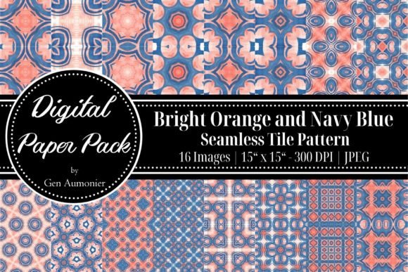 Orange and Navy Seamless Tile Patterns: A Brand Designer’s Review for Marketing Impact