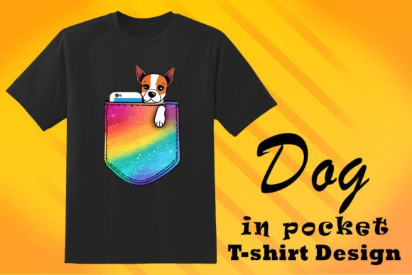 POD T-Shirt Design: Pet Dog in Pocket for Crafts & Digital Product Sellers