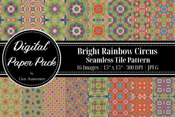 Rainbow Circus Seamless Tile Patterns for Bold Branding