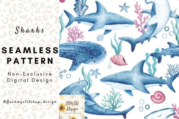 Shark Seamless Pattern – Pink Shells: A Fresh Design Asset for Lifestyle Blogs and Creative Publishers