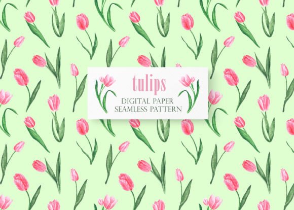 Tulips Digital Paper, Seamless Pattern: A Fresh Floral Touch for Content Publishers