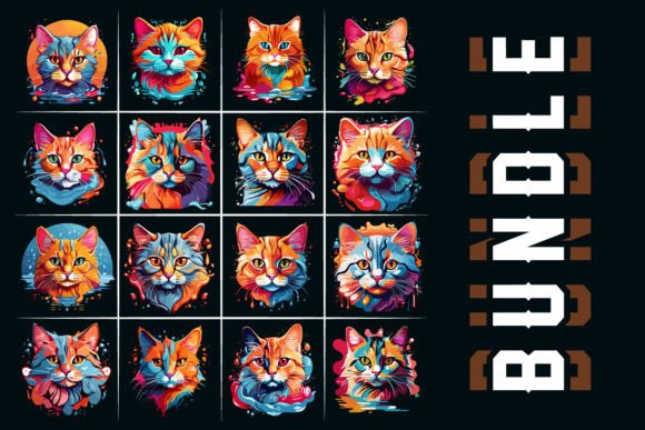 Water Color Cat T-Shirt Design BUNDLE Review